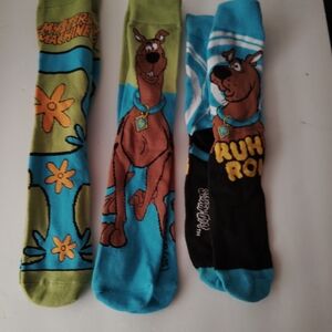 Scooby-Doo Women's Crew Socks - Blue & Green Character Set